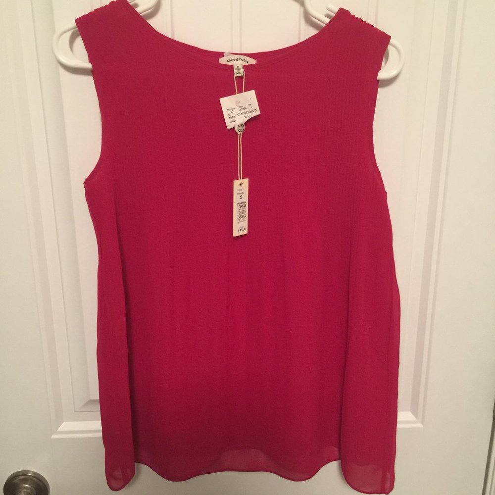 MAX STUDIO PLEATED FRONT TOP NEW WITH TAGS